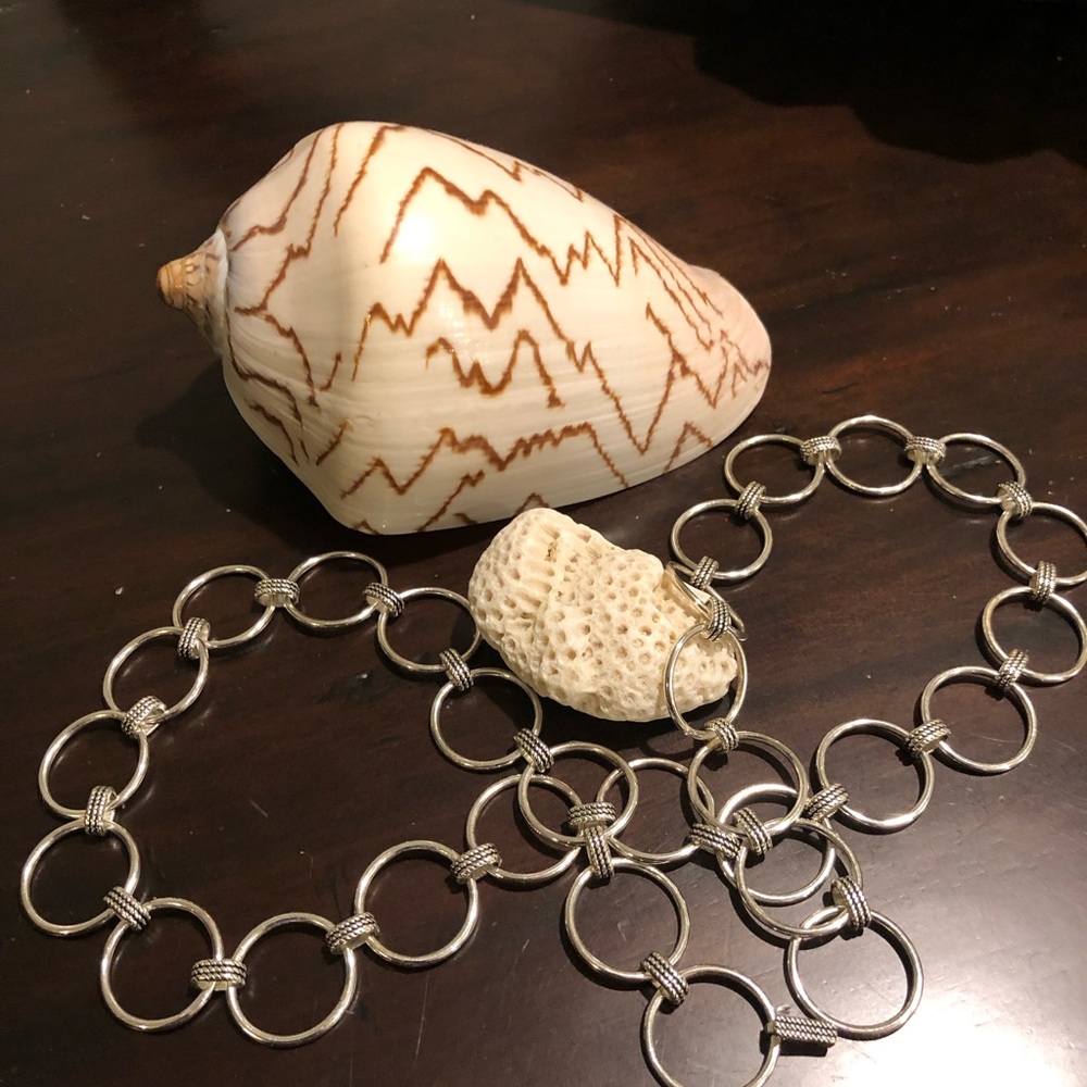 Ralph Lauren Silver Circle Chain Link Necklace